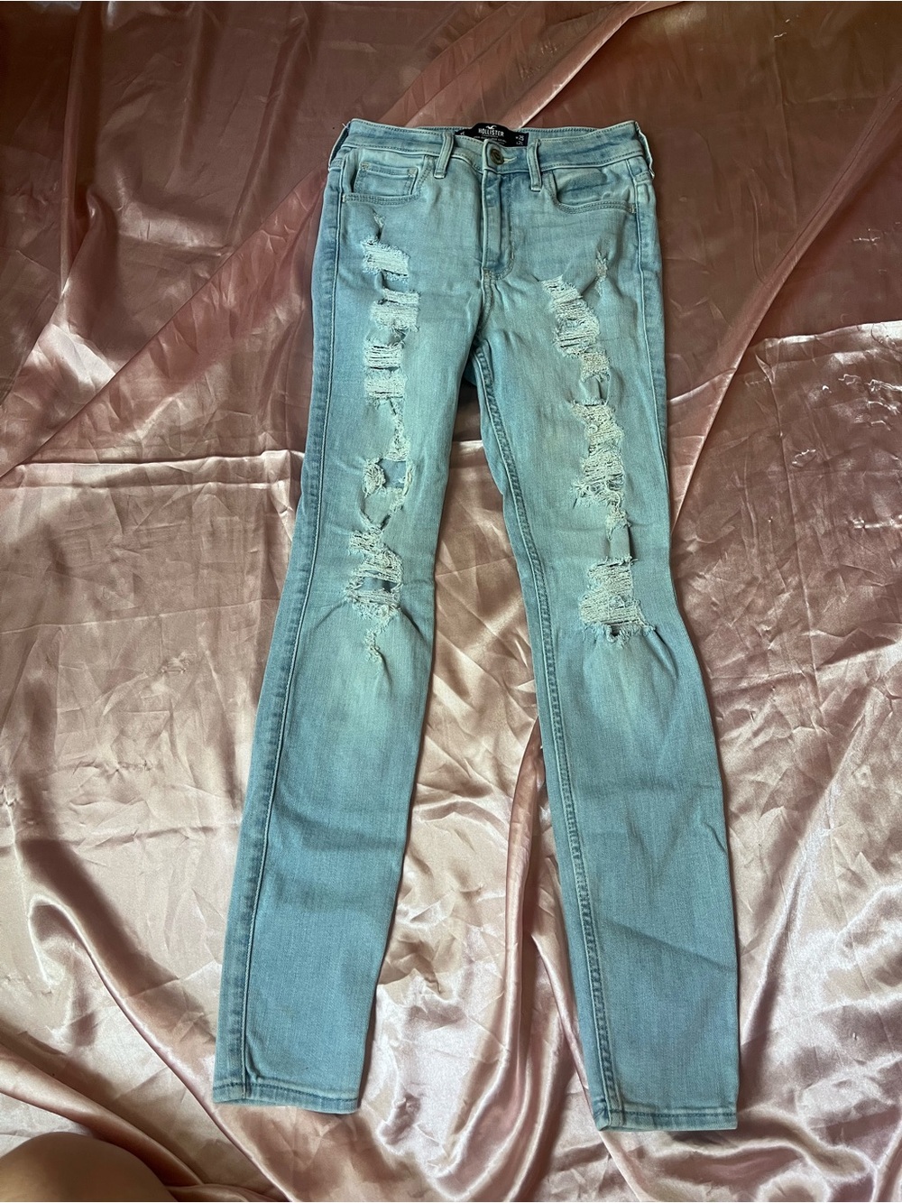 Hollister Light Blue Ripped Skinny Jeans